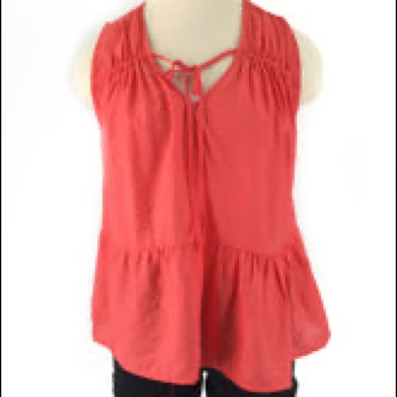 NWT | A New Day | Smocked Ruffle Bottom Tank - Mango Berry Sz S NEW! 🏷 - Picture 4 of 8
